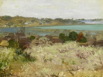 Mihaisi,early Plum Blossoms Of Sugita,1896 Artwork by Theodore Wores