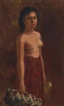 Samoan Maid With Basket,1902 Artwork by Theodore Wores