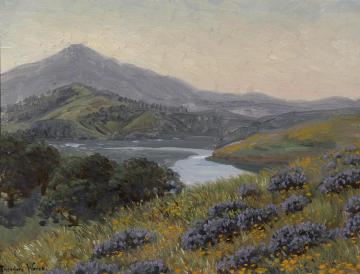 View Of Mount Tamalpais With Lupines And Poppies Artwork by Theodore Wores