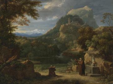 Saint Anthony Of Padua Introducing Two Novices To Friars In A Mountainous Landscape Artwork by François-Xavier Fabre
