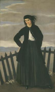 Dorelia Standing Before A Fence Artwork by Augustus Edwin John