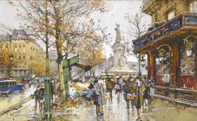Place De La Republique Artwork by Eugene Galien-Laloue