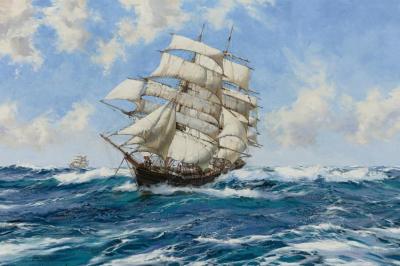 The New York Clipper Ship Prima Donna Artwork by Montague Dawson