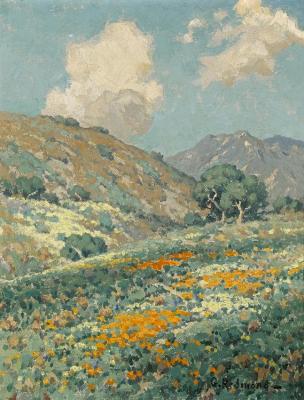 Rolling Hills With Wildflowers Artwork by Granville Redmond