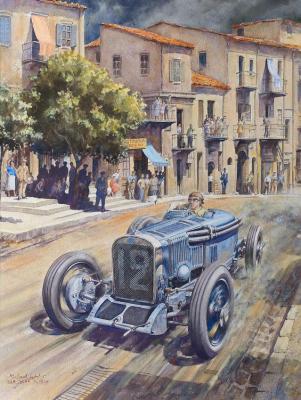 Divo's 2 Litre G.p. Delage At Campofelice, Targa Florio 1926 Artwork by Michael Wright