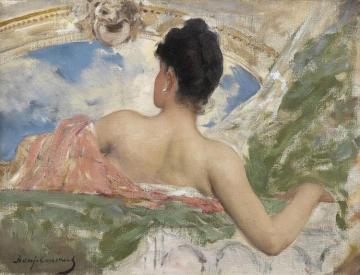 Femme Vue De Dos - Study Of A Ceiling Figure In The OpÉra, Paris Artwork by Benjamin Constant