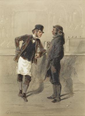 Car Man And Coal Heaver,1848 Artwork by Paul Gavarni