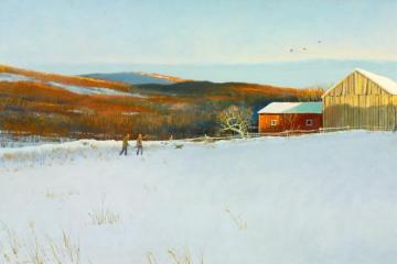 Hunting In Winter Artwork by Eric Sloane