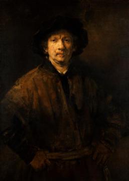 Large Self Portrait Artwork by Rembrandt van Rijn
