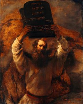 Moses Smashing The Tablets Of The Law Artwork by Rembrandt van Rijn