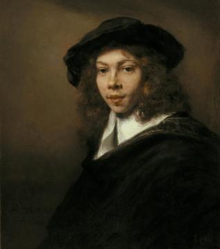 Young Man In A Black Beret Artwork by Rembrandt van Rijn