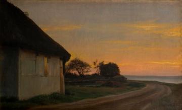 Evening Lanscape With A House And Garden By The Sea Artwork by Carl Heinrich Bloch
