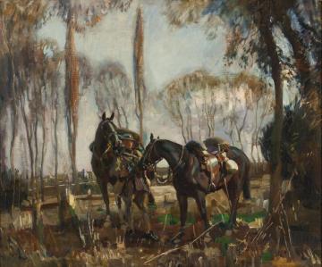 A Patrol In France, 1917 Artwork by Sir Alfred James Munnings