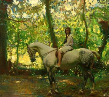 Marjory (girl On Horseback) Artwork by Sir Alfred James Munnings