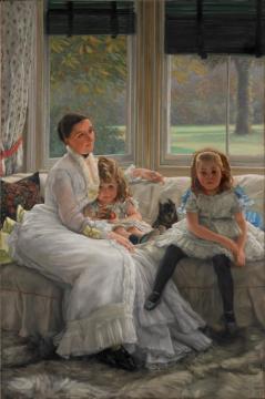 Portrait Of Mrs Catherine Smith Gill And Two Of Her Children Artwork by James Tissot