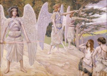 Adam And Eve Driven From Paradise Artwork by James Tissot