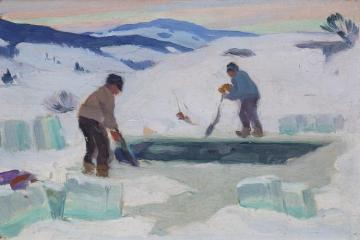 Coupe De La Glace, RiviÈre Du Gouffre (charlevoix) (vers 1921) Artwork by Clarence Gagnon