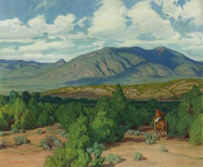 Across Taos Valley Artwork by E. Martin Hennings