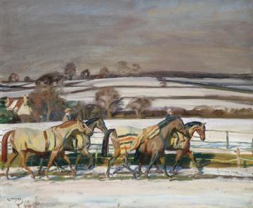 Exercising Artwork by Sir Alfred James Munnings