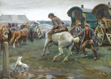 Horse Fair Artwork by Sir Alfred James Munnings