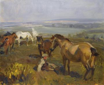 On Exmoor Artwork by Sir Alfred James Munnings
