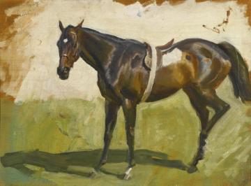 Study Of Rose For Unsaddling At Epsom Artwork by Sir Alfred James Munnings