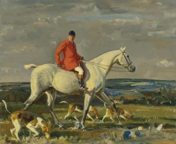 Whipper On A Grey Hunter Artwork by Sir Alfred James Munnings