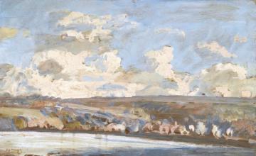 Valley In Winter,cornfields Near Newmarket Artwork by Sir Alfred James Munnings