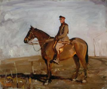 General Jack Seely And Warrior Artwork by Sir Alfred James Munnings