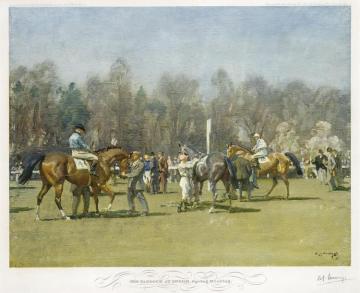 The Paddock At Epsom, Spring Meeting Artwork by Sir Alfred James Munnings