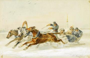 Troika On The Neva Artwork by Nikolai Sverchkov