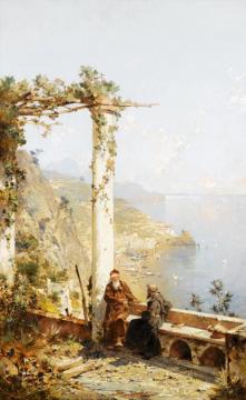 Amalfi Above The Bay Of Naples Artwork by Franz Richard Unterberger