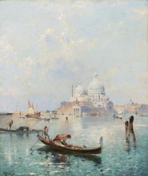 Santa Maria Della Salute On The Grand Canal Artwork by Franz Richard Unterberger