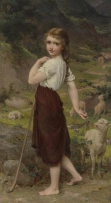 The Little Goat Herder (jeune Bergere) Artwork by Emile Munier