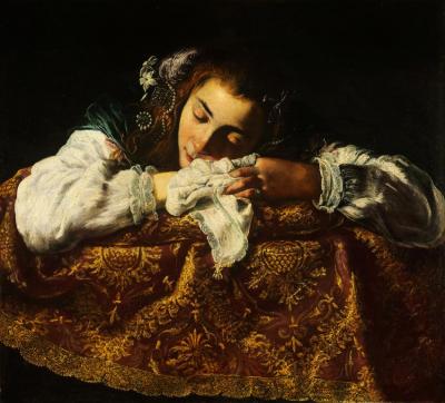 Sleeping Girl, 1620 - 1622 Artwork by Domenico Fetti