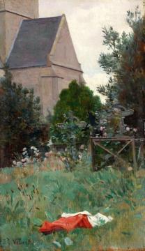 A Country Churchyard Artwork by Jehan Georges Vibert