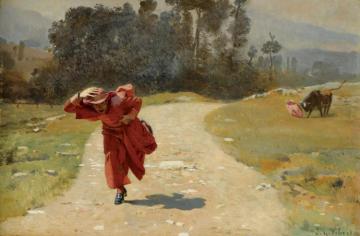 Le Parasol Perdu Artwork by Jehan Georges Vibert