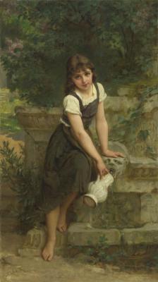 At The Fountain Artwork by Emile Munier