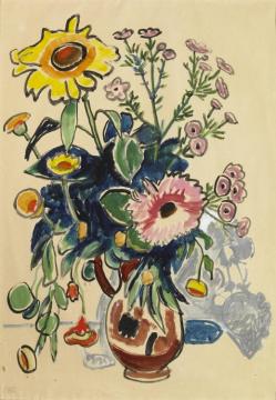 Bouquet With Sunflower Artwork by Gabriele Münter