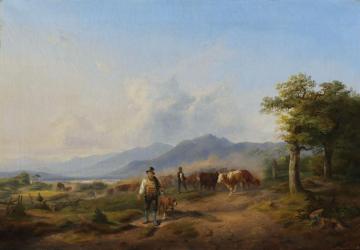 Almauftrieb Im Sommer, 1838 Artwork by Heinrich Marr