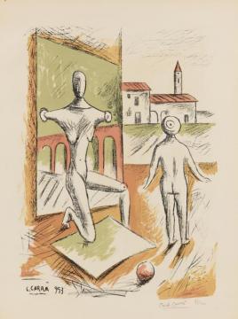 Manichino E Bambola, 1953 Artwork by Carlo Carrà