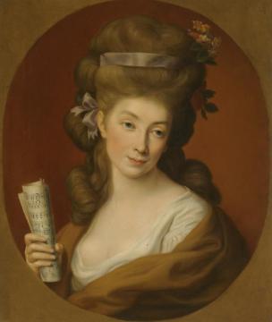 Portrait Of Elisabeta Potocka, Half Length, In A Painted Oval Artwork by Elisabeth Vigee Le Brun
