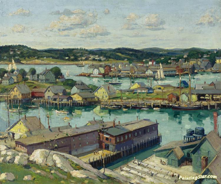 Gloucester Harbor Artwork by Max Kuehne