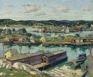 Gloucester Harbor Artwork by Max Kuehne