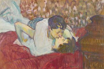 Au Lit:le Baiser Artwork by Henri de Toulouse-Lautrec