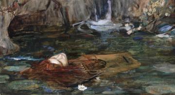 Study For Nymphs Finding The Head Of Orpheus Artwork by John William Waterhouse