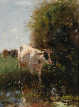 A Watering Cow Artwork by Willem Maris