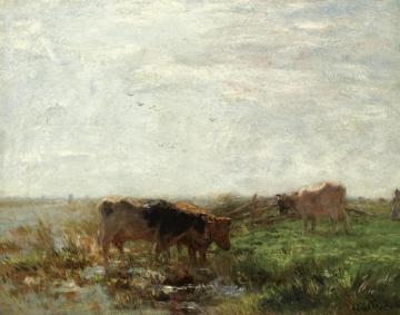 Cows At Pasture 1 Artwork by Willem Maris