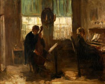 Interior With Two Musicians Artwork by Jozef Israels