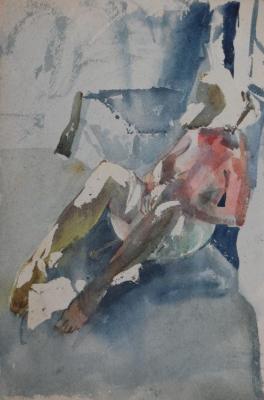 Blue And Pink Nude Artwork by Stan Smith